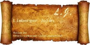 Limberger Jolán névjegykártya